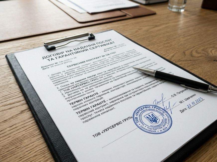 Офіційний договір підряду та гарантійний сертифікат на покрівельні роботи DAHSERVICE від 2 до 10 років